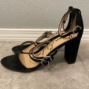 Sam Edelman Tammie Sue Block Heels Black Suede 10